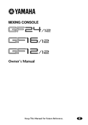 Yamaha 12 GF24/12 GF16/12 GF12/12 Owners Manual