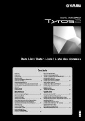 Yamaha Tyros2 Data List
