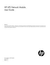 HP R12000XR HP UPS Network Module User Guide