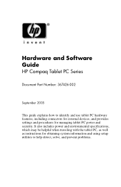 HP Tc4200 Hardware-Software Guide