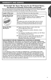 KitchenAid KST4054OB Warranty Information