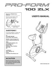 ProForm 100 Zlx Bike Uk Manual