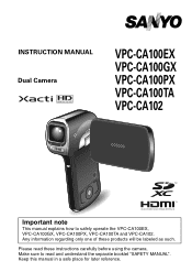 Sanyo VPC-CA102YL Owners Manual