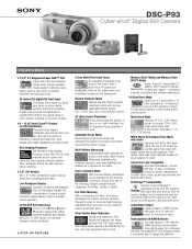 Sony DSC-P93 Marketing Specifications