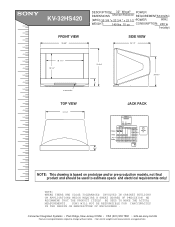 Sony KV-32HS420 Dimensions Diagrams