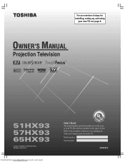 Toshiba 51HX93 Owners Manual