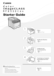 Canon MF8350Cdn Starter Guide