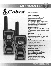 Cobra CXT 1035R FLT CXT 1035R FLT Features & Specs