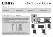 Coby DVD938 Quick Setup Guide