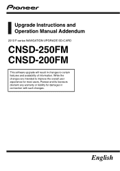 Pioneer CNSD-250FM Upgrade Guide