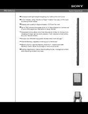 Sony PRS-505/LC Marketing Specifications (PRS505LC)