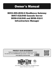 Tripp Lite B097048INT Owners Manual for B093- B097- and B098-Series Console Servers English