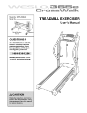 Weslo Crosswalk 365e Treadmill Canadian English Manual