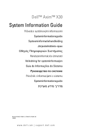 Dell Axim X30 System Information Guide