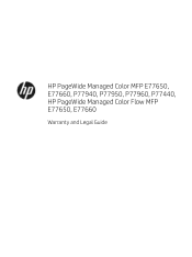 HP PageWide Managed Color MFP E77650-E77660 Warranty and Legal Guide