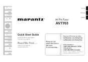 Marantz AV7703 Quick Start Guide In English