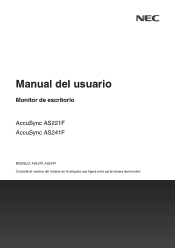NEC AS241F-BK User Manual - Spanish