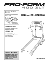 ProForm 400 Zlt Treadmill Spanish Manual