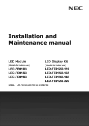 Sharp LED-FE3 Installation and Maintenance Manual - Series