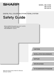 Sharp MX-5001N MX-4100N | MX-4101N | MX-5001N Safety Guide
