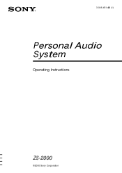 Sony ZS-2000 Primary User Manual