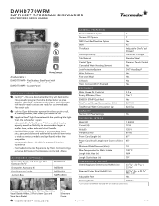 Thermador DWHD770WFM Product Spec Sheet