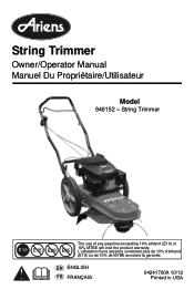 Ariens String Trimmer Owners Manual