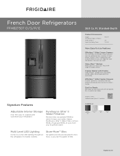 Frigidaire FFHB2750TD Product Specifications Sheet