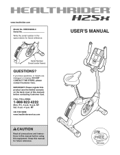 HealthRider H25x Bike English Manual