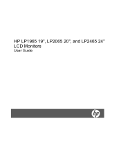 HP RA373AA HP LP1965 19', LP2065 20', and LP2465 24' LCD Monitors User Guide