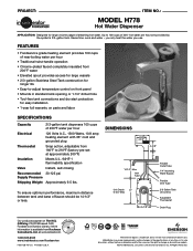 InSinkErator Model H-778 Specifications