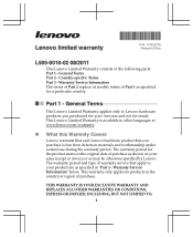 Lenovo IdeaTab Lynx Lenovo Limited Warranty2.0 - IdeaTab Lynx K3011W