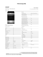 Frigidaire FCFE2425AW Product Specifications Sheet