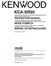 Kenwood KCA-SR50 Instruction Manual