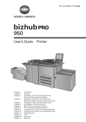 Konica Minolta bizhub PRO 950 bizhub PRO 950 Printer User Guide