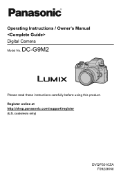 Panasonic DC-G9M2 Operating Instructions