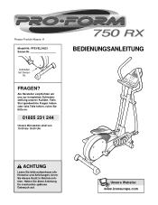 ProForm 750 Rx Elliptical German Manual