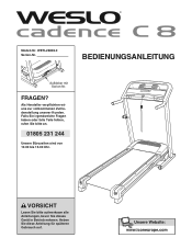 Weslo Cadence C 8 Treadmill German Manual