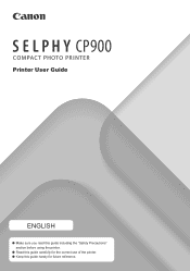 Canon PIXMA SELPHY CP900 User Guide
