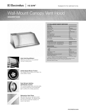 Electrolux E488WV120S Specification sheet