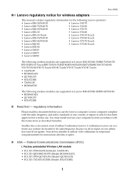 Lenovo Y50-70 Lenovo Regulatory Notice (United States & Canada) - Notebook