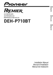 Pioneer DEH-P710BT Installation Manual