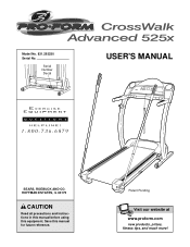 ProForm Crosswalk Advanced 525x Treadmill English Manual