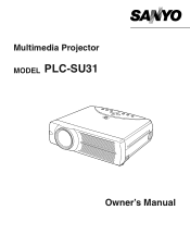 Sanyo PLC-SU31 Owners Manual