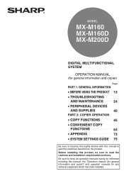 Sharp MX-M200D Operation Manual