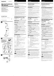 Sony ECM-PC50 Operating Instructions