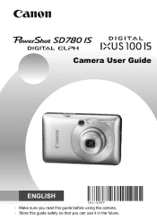 Canon SD780 PowerShot SD780 IS / DIGITAL IXUS 100 IS Camera User Guide