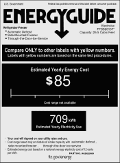 Frigidaire FFSS2615TE Energy Guide