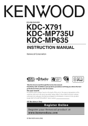 Kenwood KDC-MP635 Instruction Manual