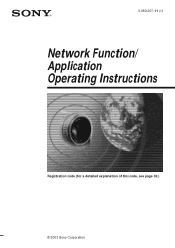 Sony DCR-TRV39 Network Function/Application Operating Instructions